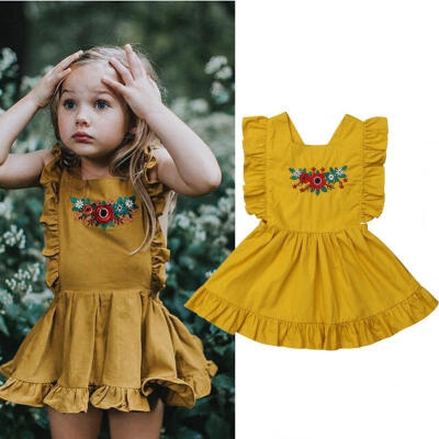 

0-5T Summer Baby Girl Dress Kids Party Flower Dresses Party Tutu Dress Sundress