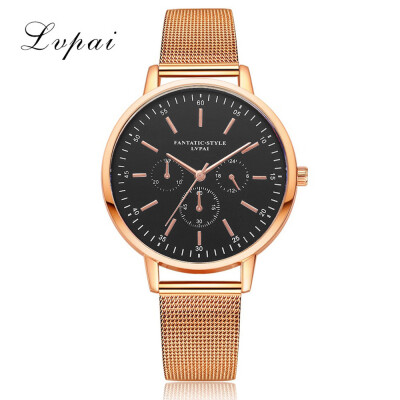 

Top Lvpai Womens Watches Simple Scale Dial Ladies Quartz Wristwatch Business Mesh Belt Strap Clock Reloj Mujer