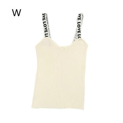 

Popular Fashion One Size Knit Letter Shoulder Strap Camisole V-neck Womens Camisole