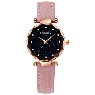 

GOGOEY prismatic dial drill simple scrub soft belt watch Korean fashion wild table