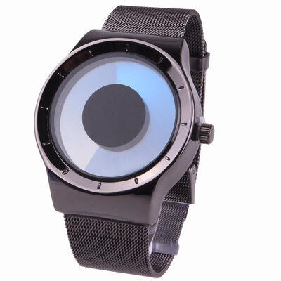 

Creative personality net with watch mens steel belt watch vortex no pointer concept watch