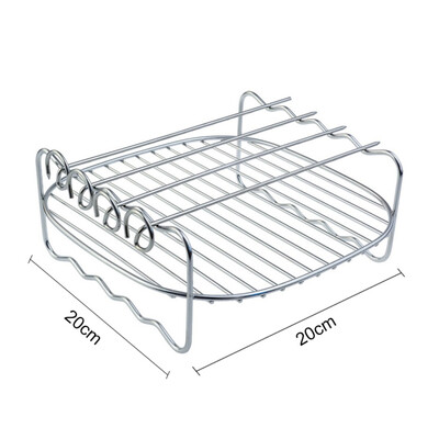 

Household Air Fryer Double-layer Air Fryer Rack Grill Barbecue Supplies 22CM Five-needle Round