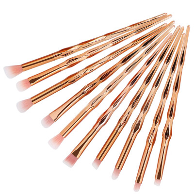 

Toponeto New Arrival 10Pc Mermaid Foundation Eyeshadow Contour Eye Lip Makeup Brushes Set