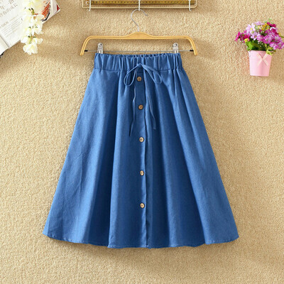 

Roseonmyhand Womens Casual Denim Vintage Comfortable High Waist Ladies Long Skirt