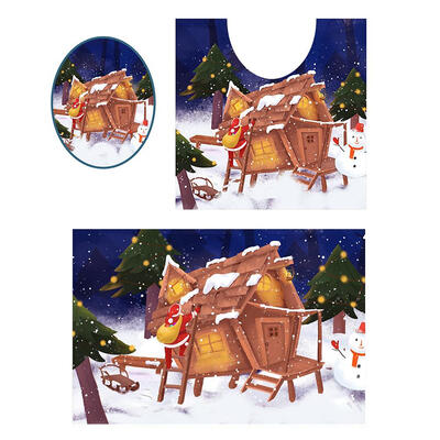 

Christmas Decal Santa Clause Waterproof Bathroom Anti-skid Toilet Sticker