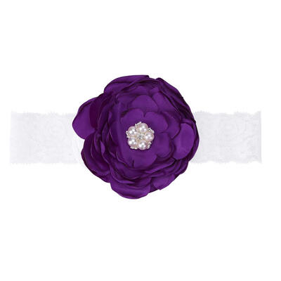 

Baby Girls Rose Rhinestones Lace Pearls Headbands Infant Elastic Hairbands