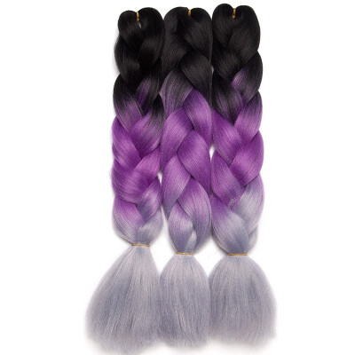 

3 Packs Braiding Hair Ombre for crochet Hair Weave with Synthetic&Twist Braiding Hair Extensions