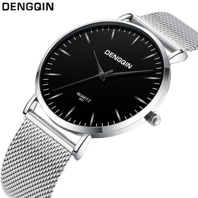 

Gobestart DENGQIN Men Fashion Military Stainless Steel Analog Date Sport Quartz Wrist Watch
