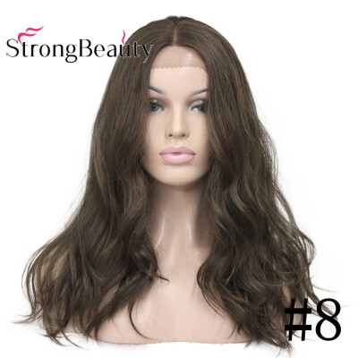 

StrongBeauty Long Wavy Human Hair BrownBlonde Wig for Women