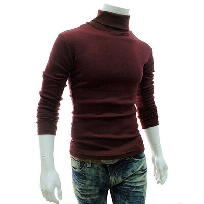 

Mens Winter Warm Cotton High Neck Pullover Jumper Sweater Tops Turtleneck