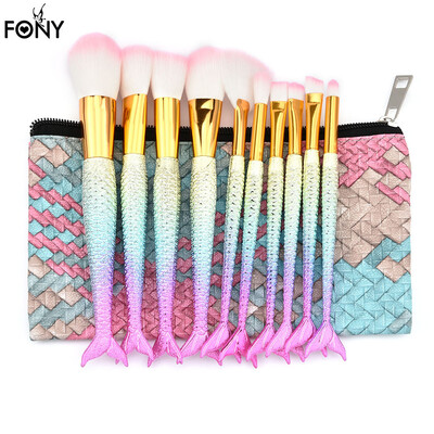 

〖Follure〗10PCS FONY Make Up Foundation Eyebrow Eyeliner Blush Cosmetic Concealer Brushes