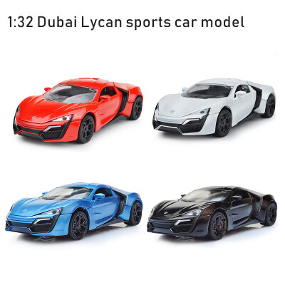 

4 Colors Dubai Lycan 132 Car Charger Diecast Metal Model Car Sound&Light Pull-back Vehicle Toy for Children&Kids Gift