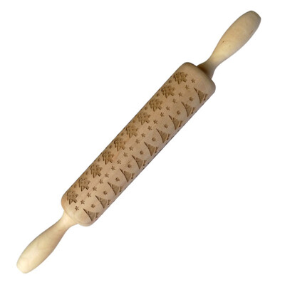 

2019 New Christmas Rolling Pin Engraved Rolling Pin Embossed Rolling Pin for Christmas Tree PrintSanta ClausSnowflake