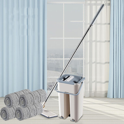 

〖Follure〗Sided Non Hand Washing Flat Mop Wooden Floor Mop Dust Push Mop Home Cleaning