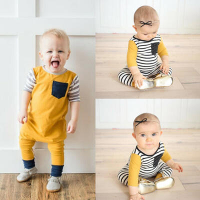 

1PC Newborn Baby Boys Summer Striped Romper Bodysuit Jumpsuit Outfit Set Clothes