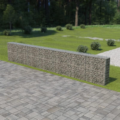 

Gabion Wall with Covers Galvanized Steel 236"x118"x394"