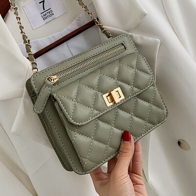 

North bag on the new rhomboid chain bag fashion girl Bao Xia new 2019 tide texture oblique carry bag girl ins