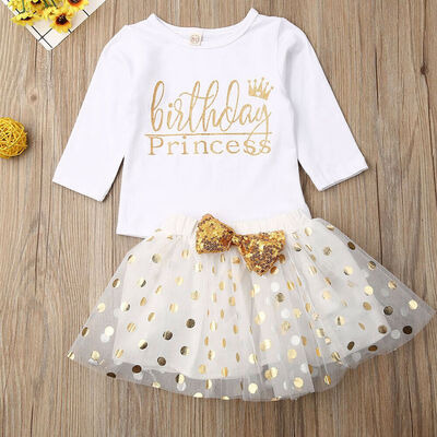 

Toddler Baby Girl 1st Birthday Princess Romper Tutu Skirt Party Dress Outfit