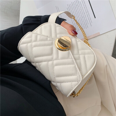 

Textured small fragrance bag female bag new 2019 Korean version of the stylish rhombic versatile chain shoulder slung small square bag