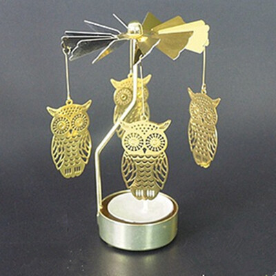 

Hot Spinning Rotary Metal Carousel Tea Light Candle Holder Stand Light Xmas Gift