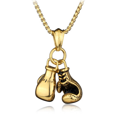 

GoldSilverBlack Plated Boxing Glove Pendant Chain Necklace Mens 20" Inches