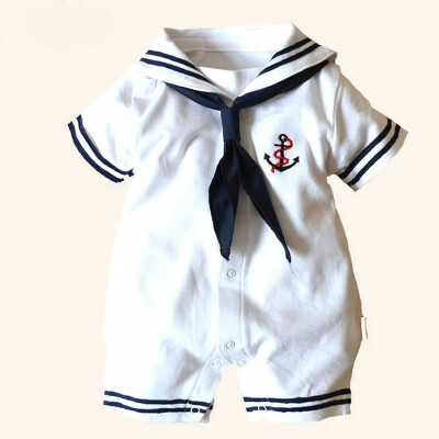 

Newborn Baby Boys Girls Anchor Sailor Costume Romper Bodysuit Sunsuit Outfits summer clothes