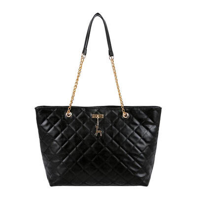 

Solid Color Lattice Shoulder Handbags Leather Women Large Top-handle Bags