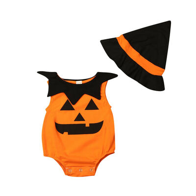 

Newborn Baby Girl Boy Halloween Costume Romper Jumpsuit Bodysuit Hat Outfits Set