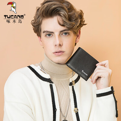 

Woodpecker TUCANO Mens Wallet Multi-card Horizontal Cross Mens Wallet First Layer Leather Business Casual Simple Short Tickets WAA4973A-89B0