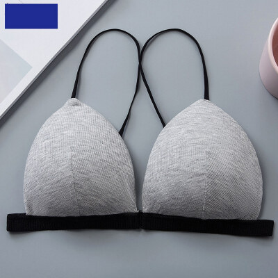 

Sexy Women Lingerie Front Closure Bra Wire Free Solid Color Cross Back Beauty Back Bra Comfort Breathable Underwear Bra