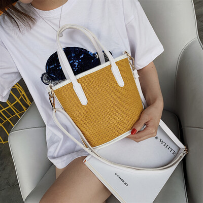 

Net red summer vacation bag female bag 2019 new wave Korean version of the wild Messenger bag fashion straw portable bucket bag