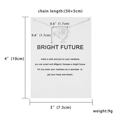 

Rinhoo Fashion Jewelry Animal Ornaments Zodiac Alloy Clavicle Pendant Short Necklace Bright Future Ro0ster Necklace Women Gift