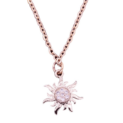 

Fashion Jewelry Womens Shiny Rhinestone Sun Pendant Necklace Christmas Gift