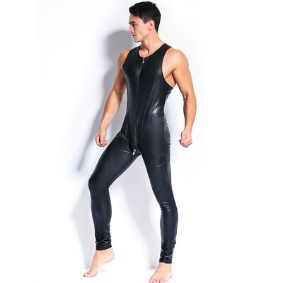 

Mens Full Body Stretchy Well Fit Zip Unitard Bodysuit Jumpsuit Dancewear