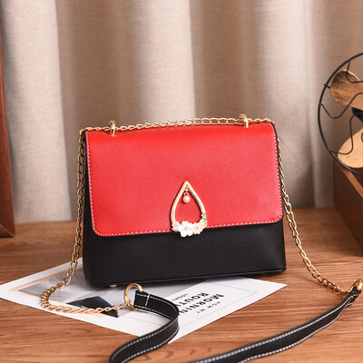 

Square bag ladies fashion simple ladies one shoulder oblique cross bag collision color chain bag small&fresh