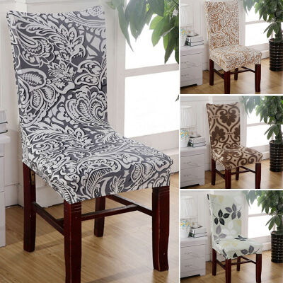 

Flower Printing Spandex Stretch Dining Chair Cover Restaurant For Weddings