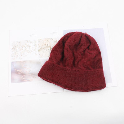 

Women Thick Twist Thread Knitted Bonnet Beanies Hat Candy Color Ribbed Autumn Winter Baggy Crochet Cap Warm Skullies Headwear