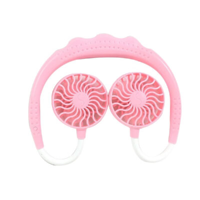 

Home Office USB Rechargeable Wearable Fans Sports Dual-Head Mini Portable Handsfree Neckband Fan