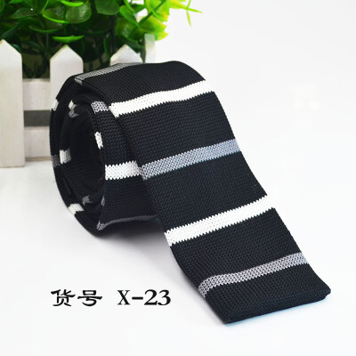 

Knit flat striped tie 5CM narrow section mens business tie direct