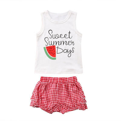 

Hot fashion Toddler Kids Baby Girl Summer T-shirt TopsPantsShorts Outfits Clothes 2PCS Set