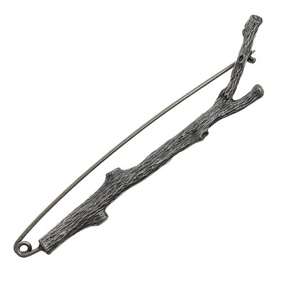 

1 Piece New Brooch Pins Branch Antique Silver Color Vintage Style Jewelry For Men Women