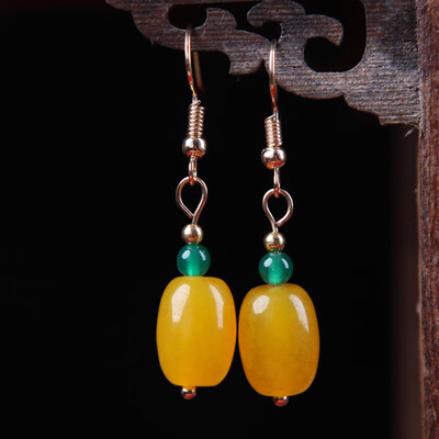 

Fashion earrings personalized agate earrings sweet temperament earrings national wind yellow agate earrings