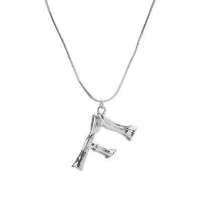 

Silvery Initial Letters Necklace Women Color Chain 2018 Fashion Long Necklaces Big Pendant Statement Necklace Collier Femme