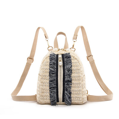 

Summer braided bag lady fresh bag shoulder lady schoolbag Korean version Baitie fashion straw knitted Backpack