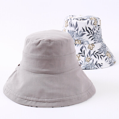 

Korean fashion basin hat sun hat UV proof female Hat Large brim flanging cloth hat double folding sun hat