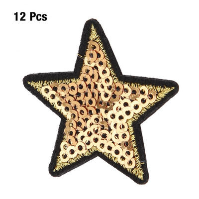 

Greensen 12pcs DIY Sequined Star Pattern Embroidery Sticker Clothes Patch Accessory