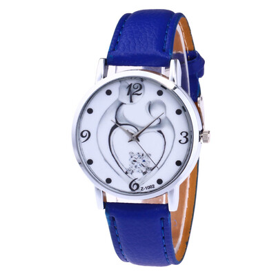 

Top Brand New Watch Women Girl Heart Leather Wristwatches Casual Sport Fashion Female Crystal Luxury Quartz Watches &Ff