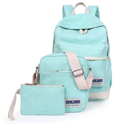 

3PcsSets Korean Casual Women Backpacks Canvas Book Bags Preppy Style School Back Bags for Teenage Girls Composite Bag backpack