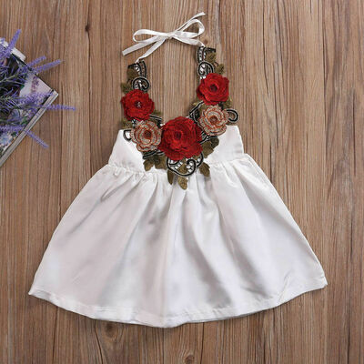 

Kids Baby Girls Cute Summer Party Sleeveless Flower Dress Party Wedding Dresses