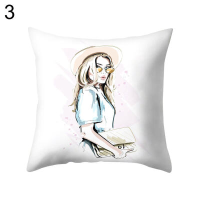 

Fashion Cool Girl Lady Pillow Case Cushion Cover Sofa Bed Car Cafe Office Decor